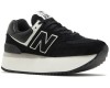 New Balance 574+ Black White на платформе