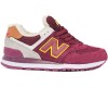 New Balance 574 зимние с мехом бордовые с белым