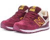 New Balance 574 зимние с мехом бордовые с белым