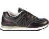 New Balance 574 женские черные с белым кожаные