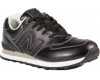 New Balance 574 женские черные с белым кожаные