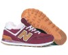 New Balance 574 Maroon зимние с мехом красные