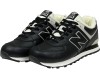 New Balance 574 мужские кожаные черные с мехом