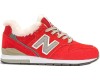 New Balance 996 зимние с мехом красные