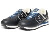 New Balance 574 синие кожаные зимние с мехом